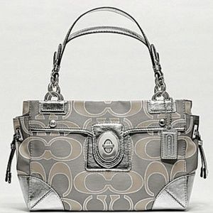 Coach Signature Peyton Sateen Metallic Purse 19760